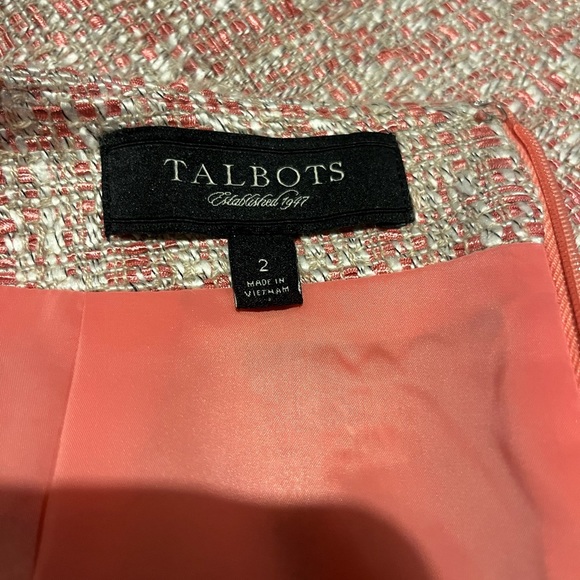 Talbots Pink and Beige Tweed A line Skirt Size 2 - Picture 10 of 11